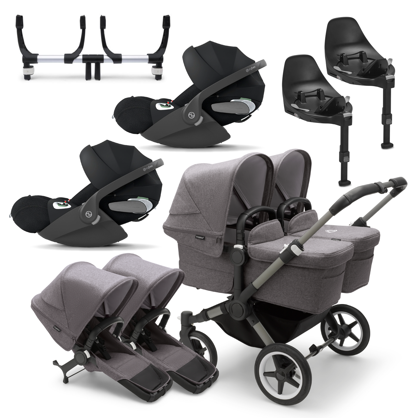 Bugaboo Donkey 5 Twin with Cybex Cloud T Travel System Bundle