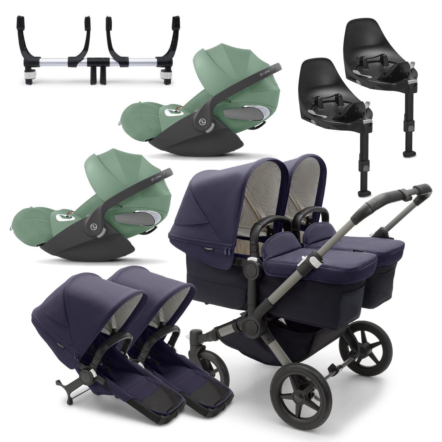 Bugaboo Donkey 5 Double Twin Travel System with Cloud T Car Seat