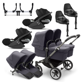 Bugaboo Donkey 5 Twin with Cybex Cloud T Travel System Bundle