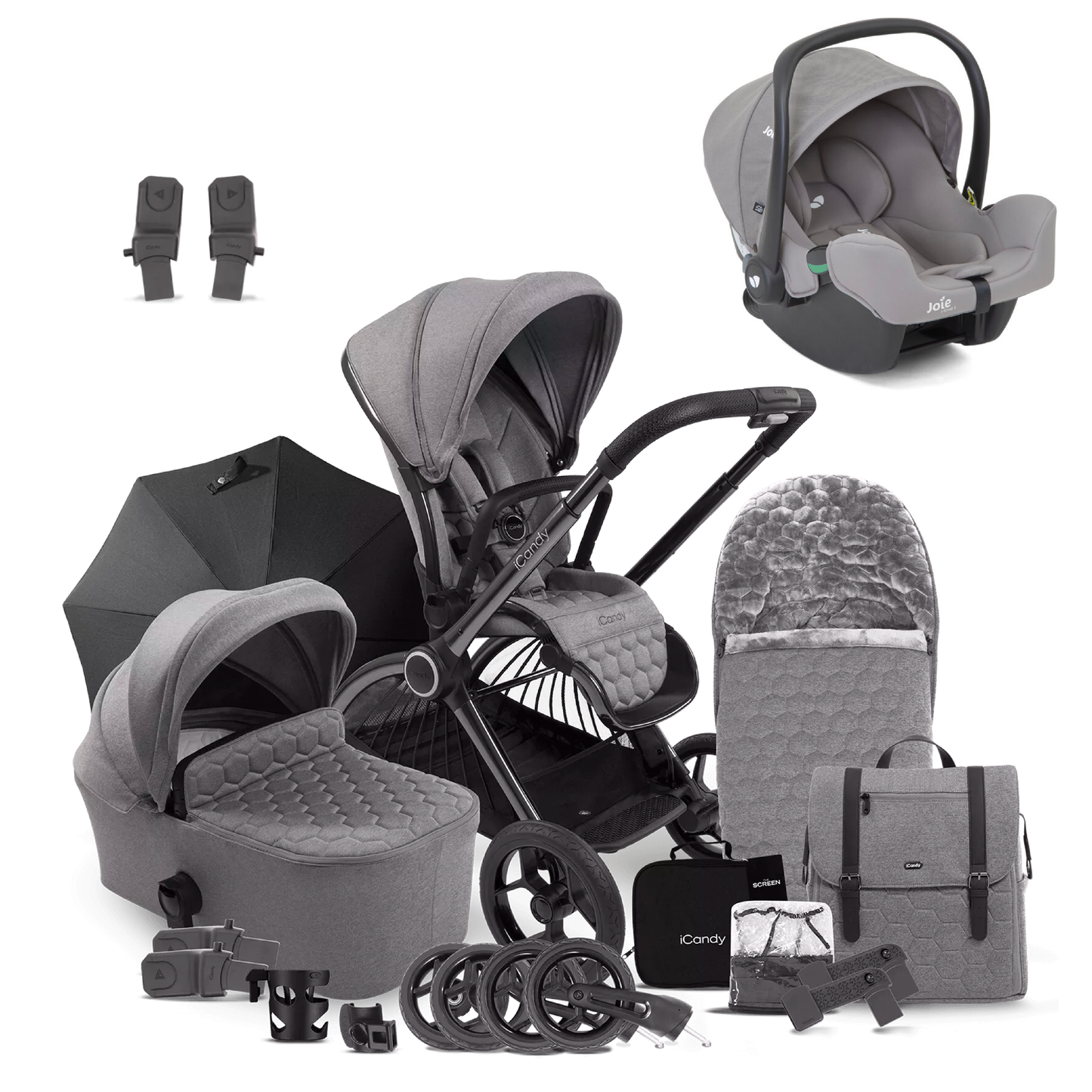 iCandy Core Complete Bundle with Joie iSnug 2 iSize Car Seat