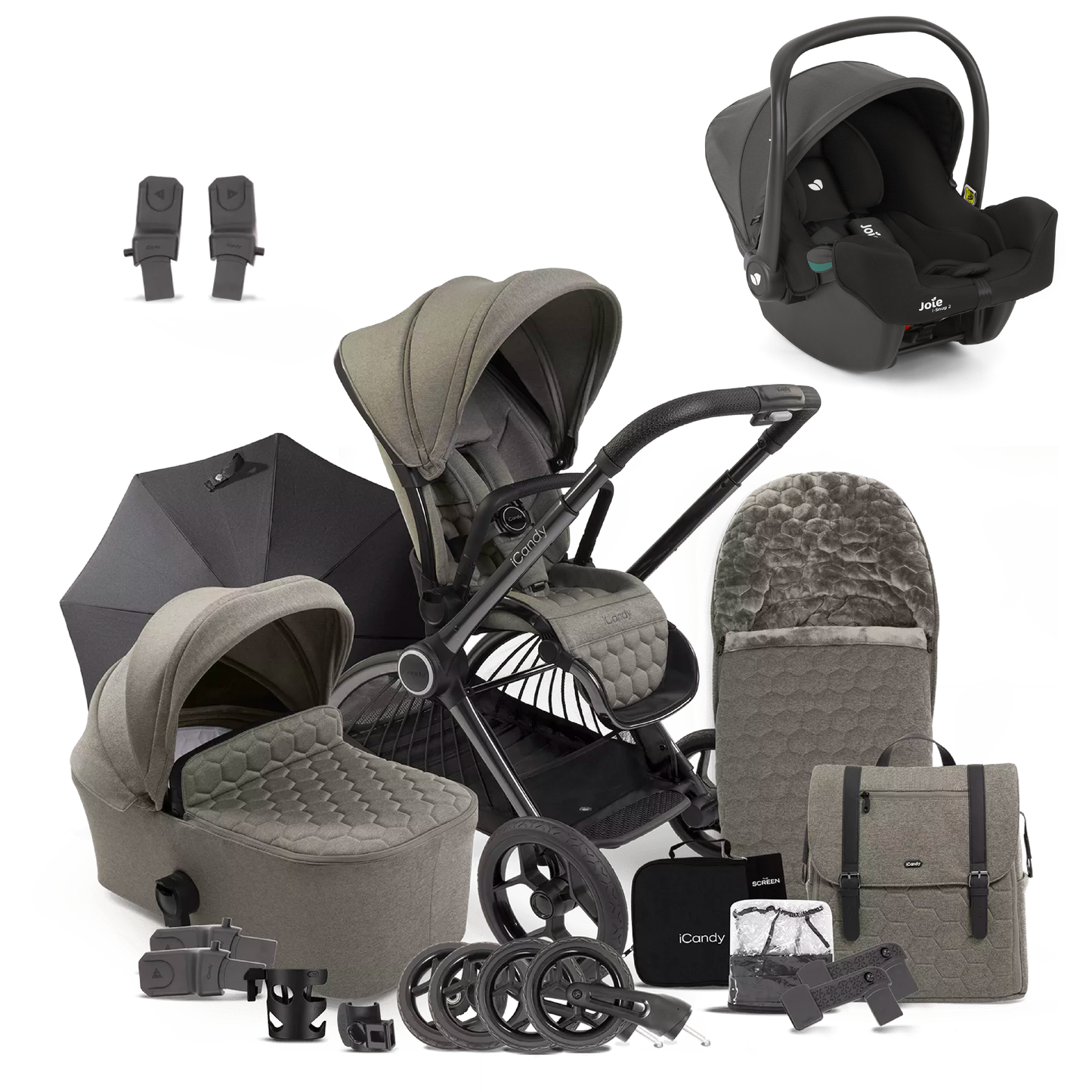 iCandy Core Complete Bundle with Joie iSnug 2 iSize Car Seat