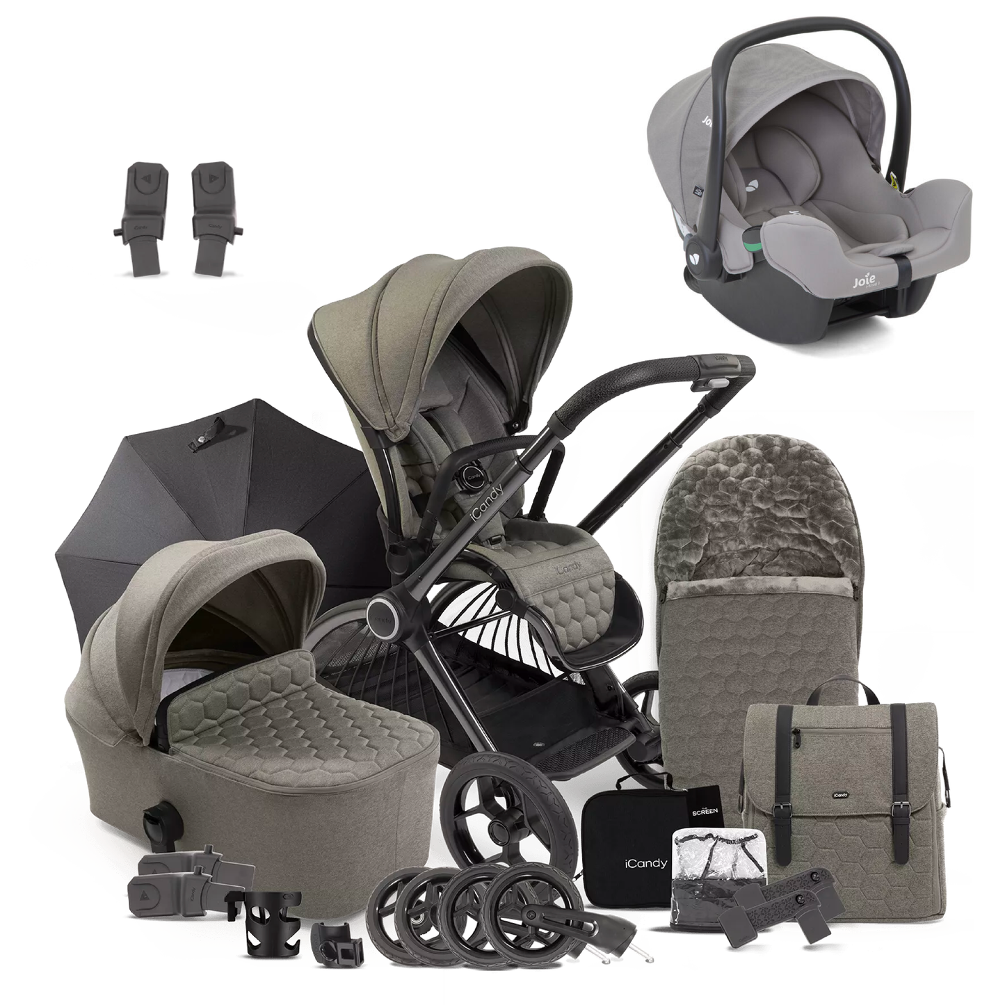 iCandy Core Complete Bundle with Joie iSnug 2 iSize Car Seat
