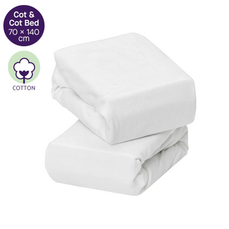 Clevamama Jersey Cotton Fitted Sheets One Size Cot & Cot Bed - 2 Pack