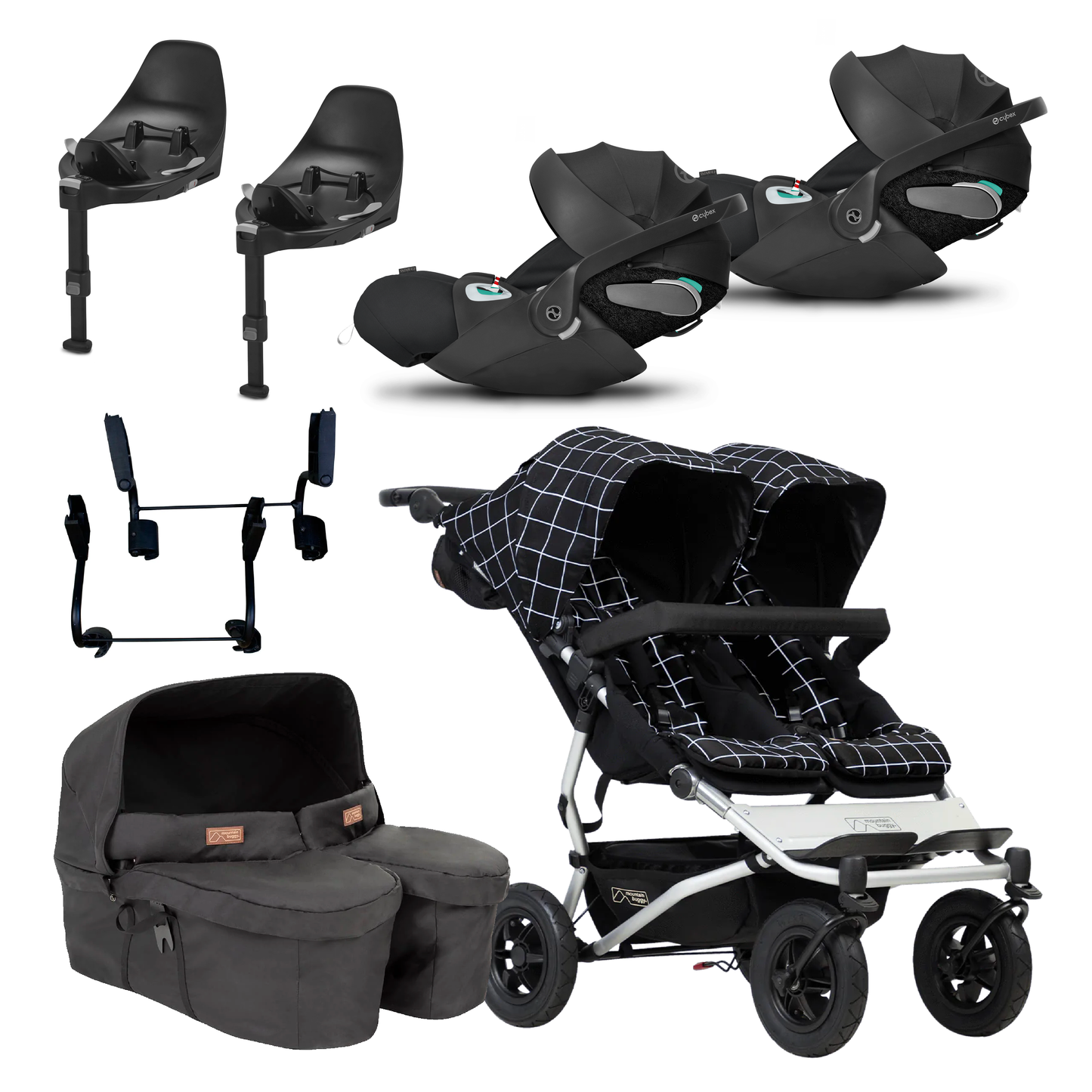Mountain Buggy Duet Twin Bundle with Cybex Cloud Z2 and Bases