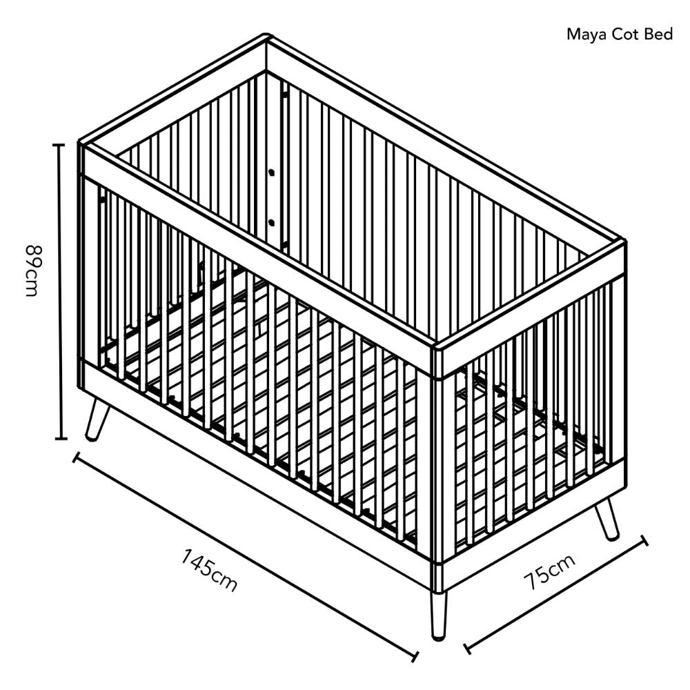 Obaby Maya 2 Piece Cot Bed and Dresser Changer