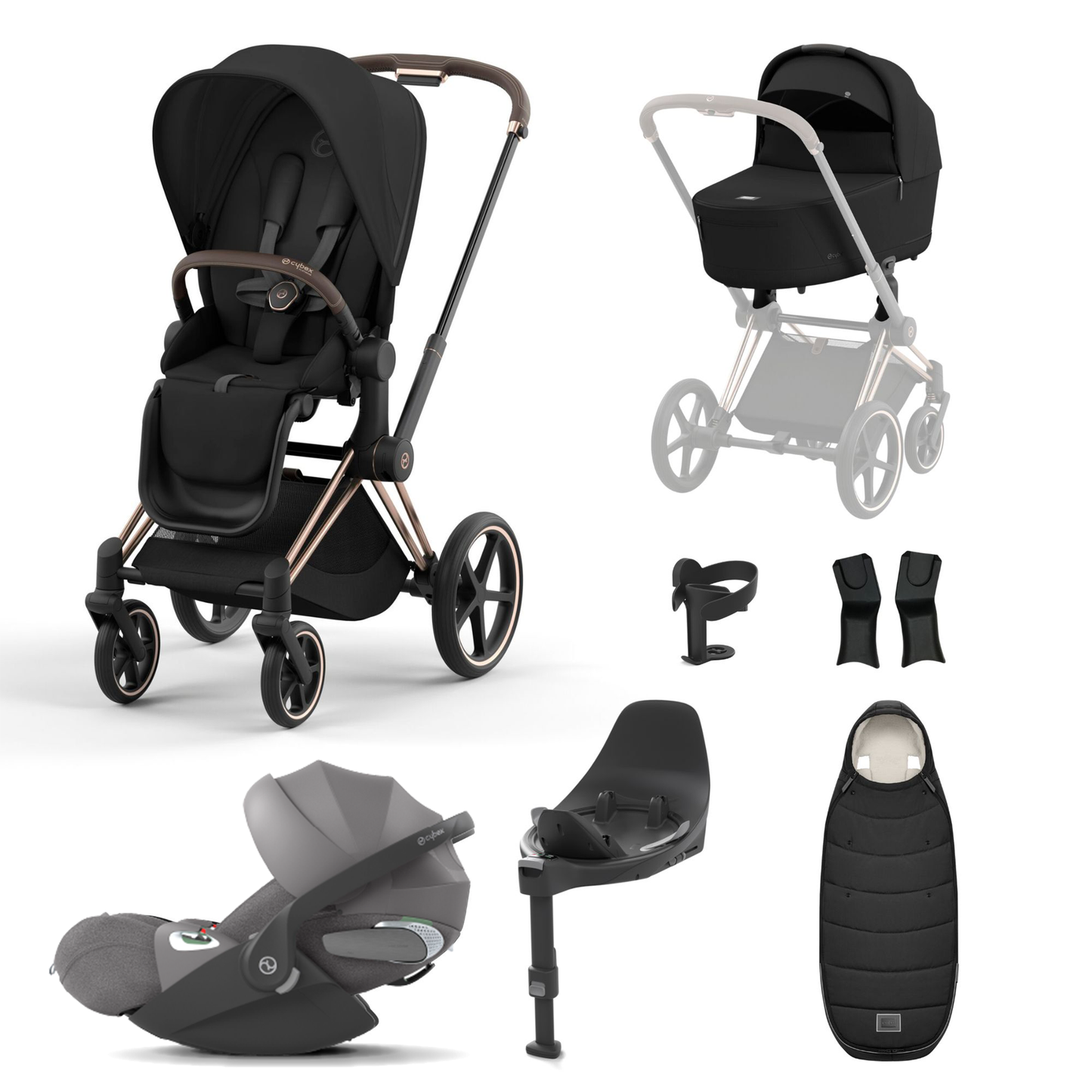 Cybex Priam Essentials Bundle with Cybex Cloud T and Base T