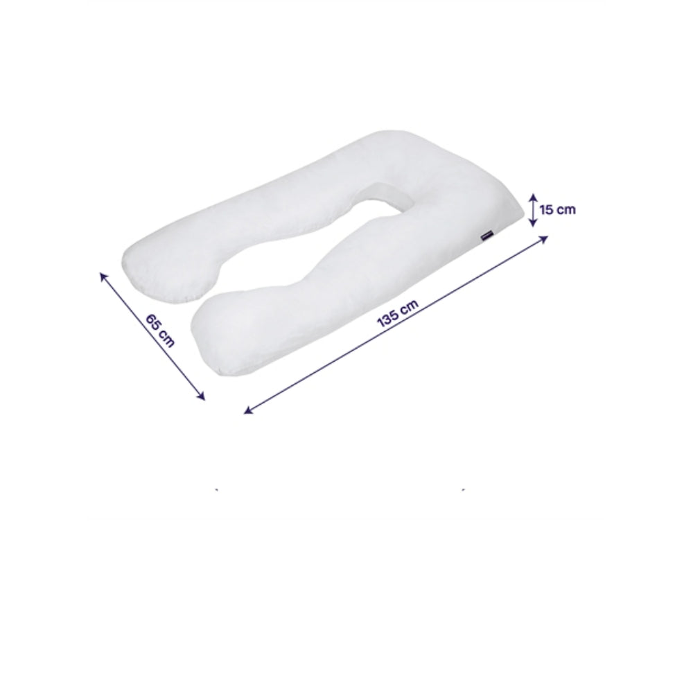 ClevaMama Therapeutic Body & Bump Pregnancy Pillow - White