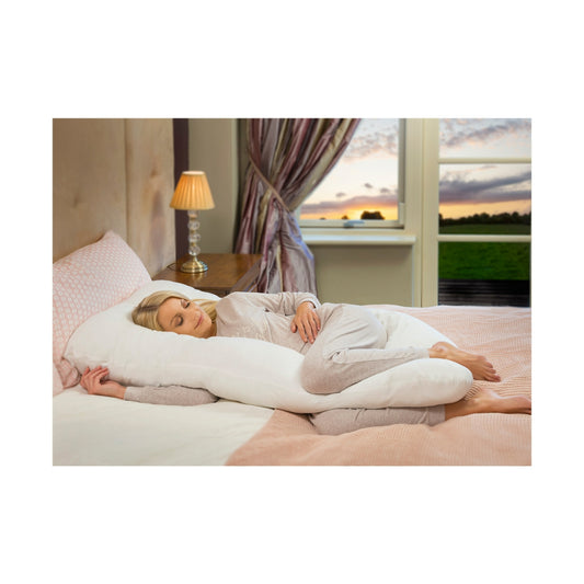ClevaMama Therapeutic Body & Bump Pregnancy Pillow - White