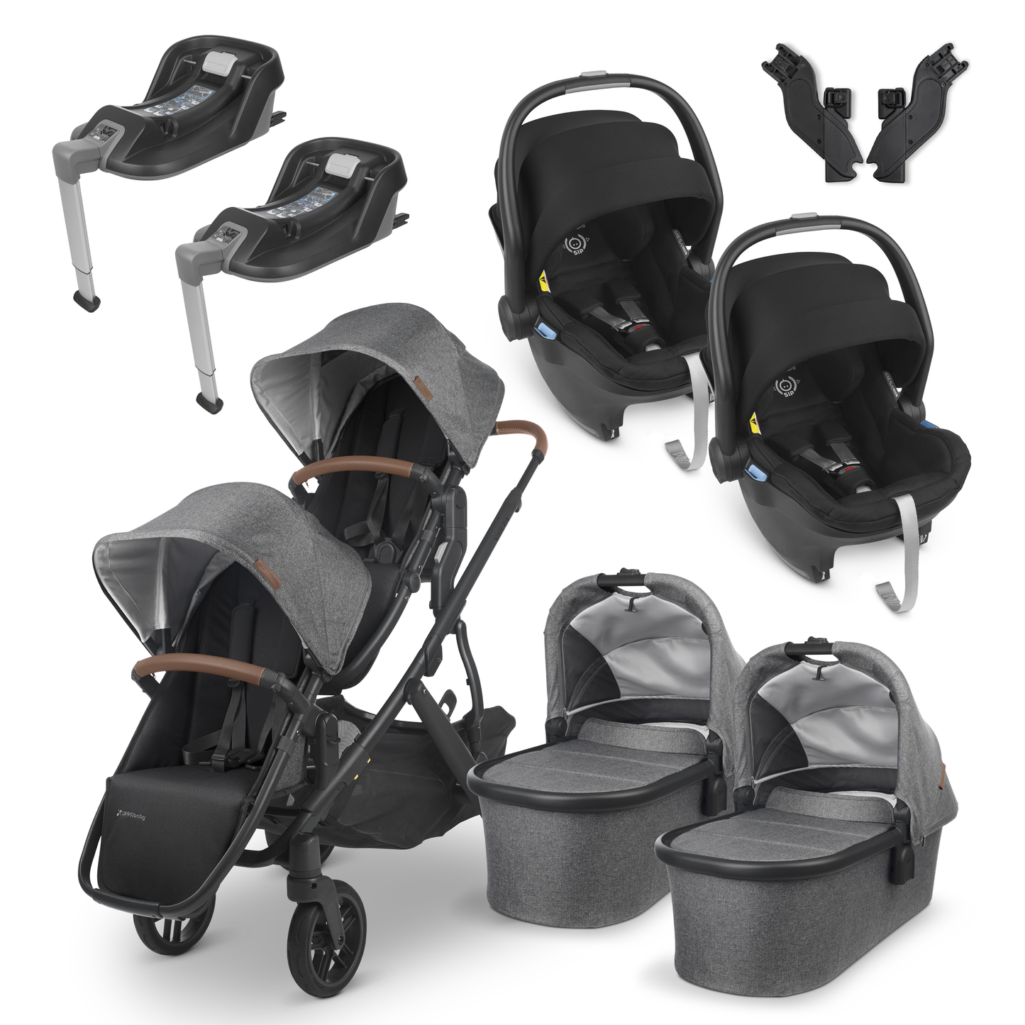 Uppababy vista double with car seat hot sale