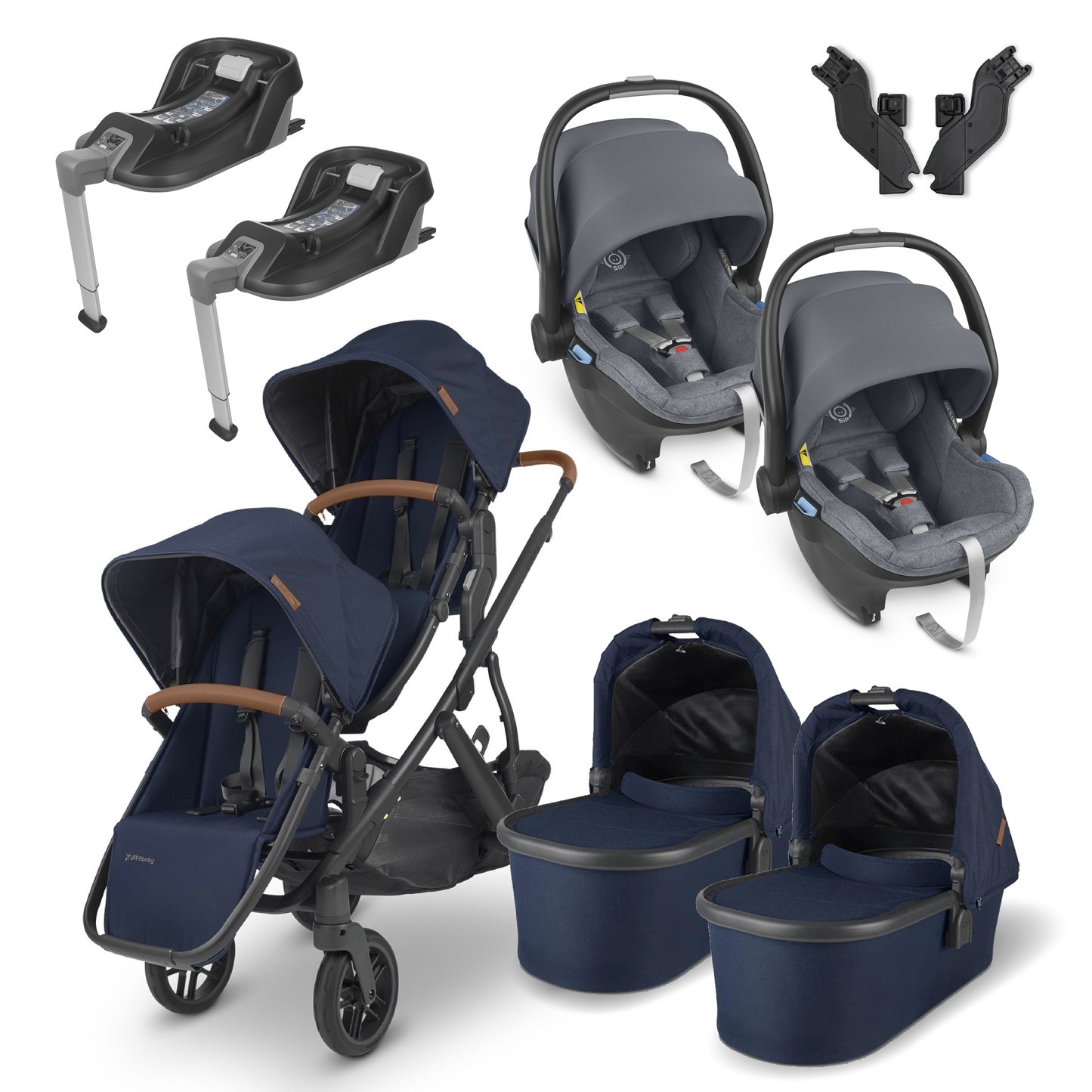 UPPAbaby Vista Double Twin Travel System with Mesa Car Seat