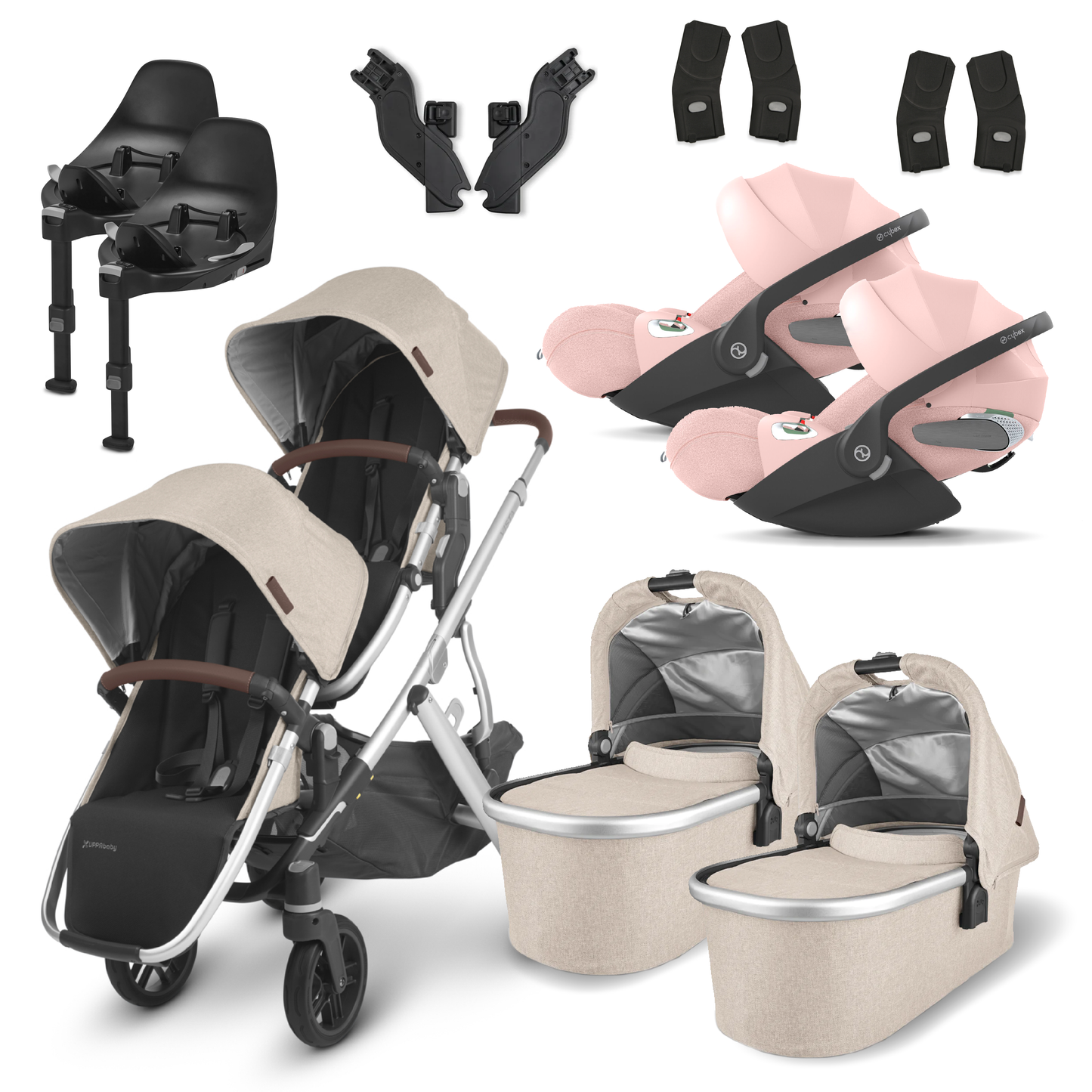 UPPAbaby Vista Twin Travel System with Cybex Cloud T & Base T