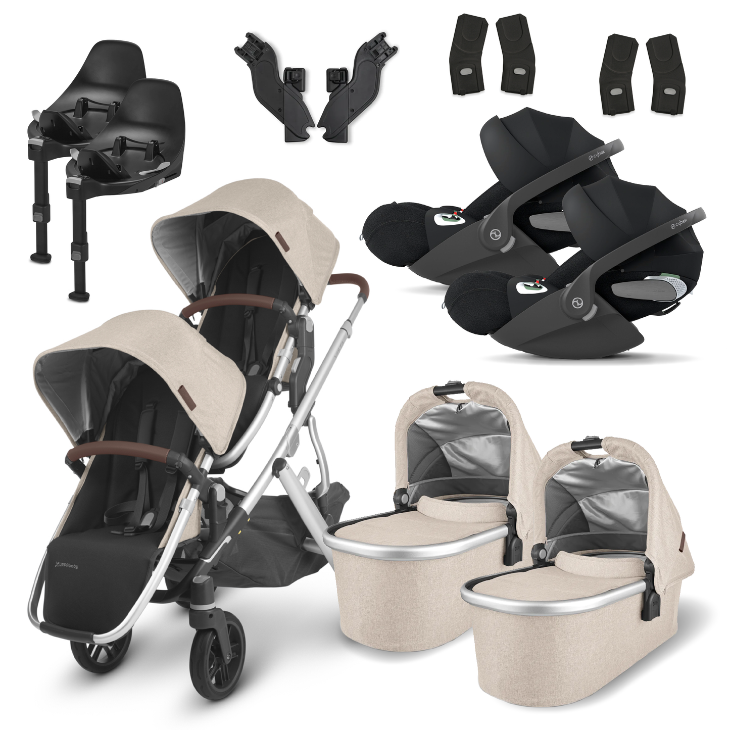 UPPAbaby Vista Twin Travel System with Cybex Cloud T & Base T