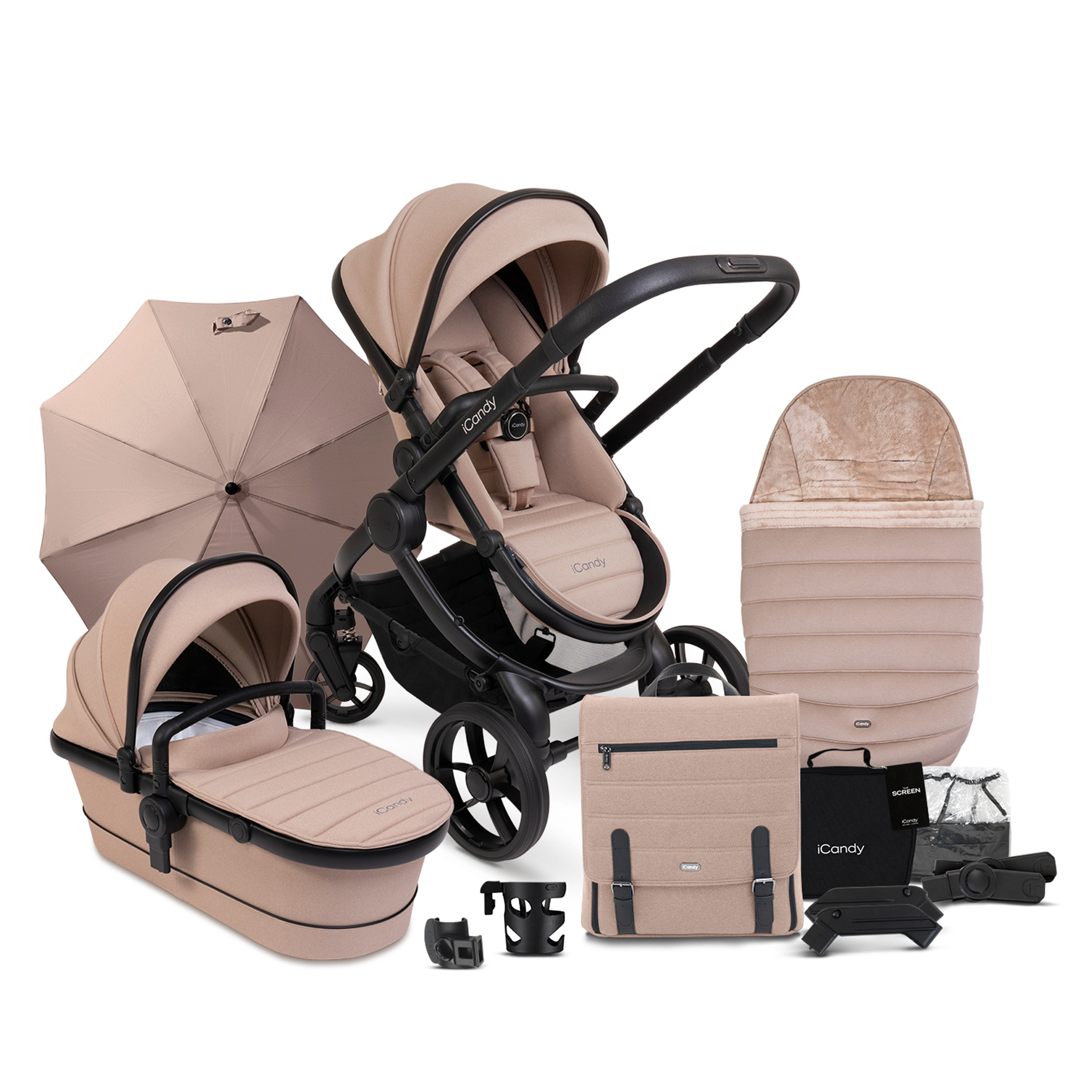 icandy peach 7 Pram Pushchair Bundle Cookie
