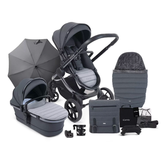 icandy peach 7 Pram Pushchair Bundle Dark Phantom Grey