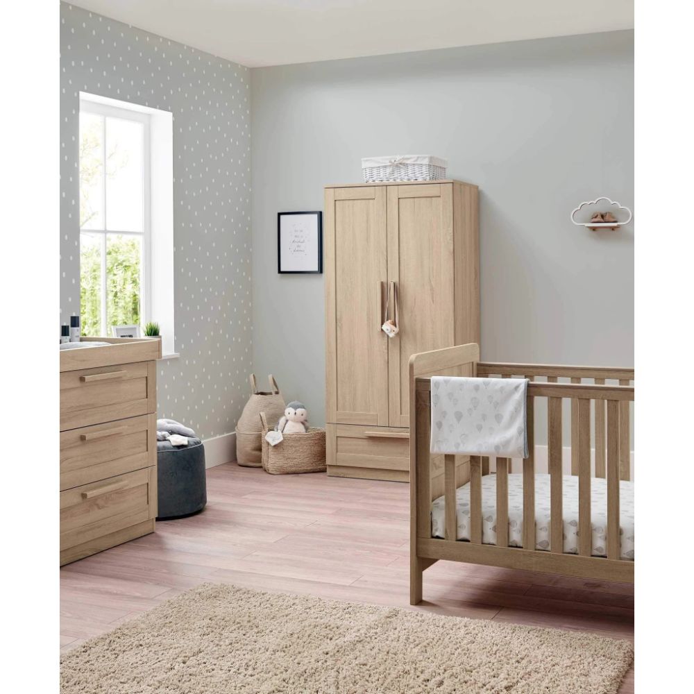 Mamas & Papas Atlas 3 Piece Cotbed Range with Dresser Changer and Wardrobe