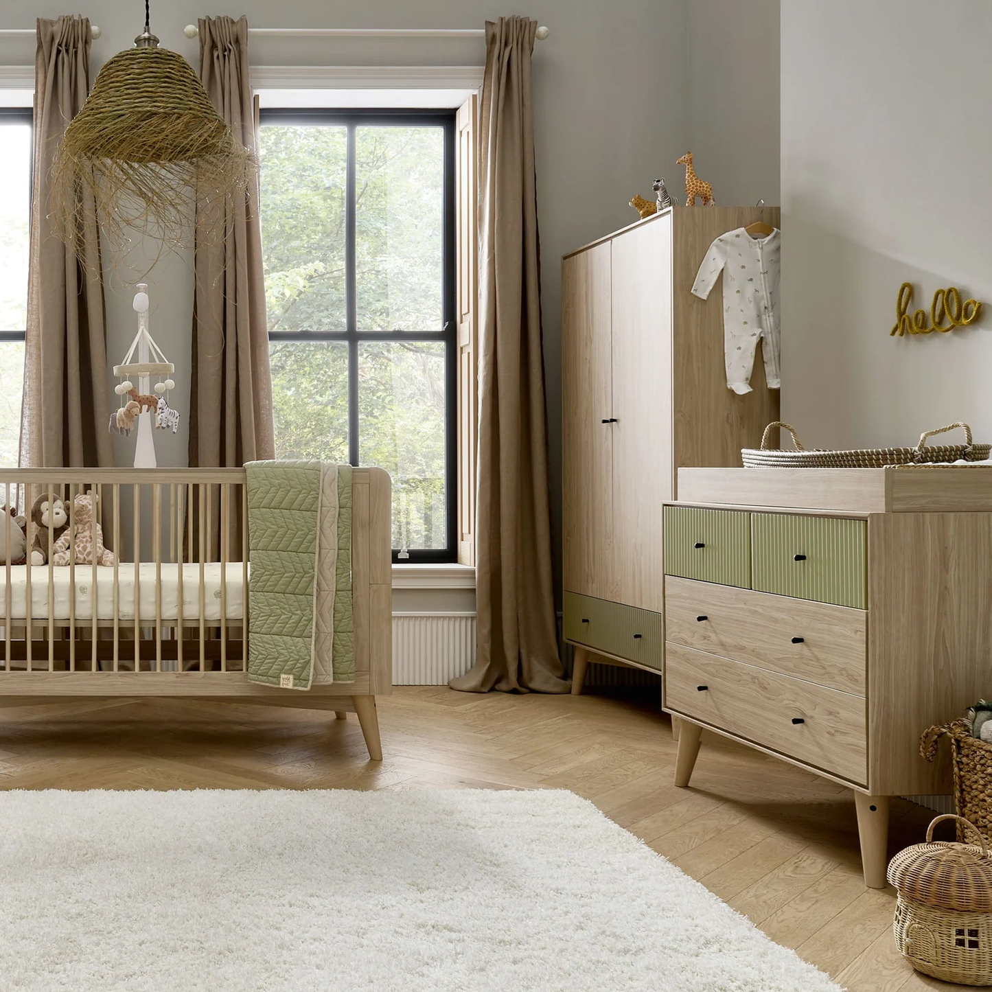 Mamas & Papas Coxley 3 Piece Cotbed Range with Dresser Changer and Wardrobe