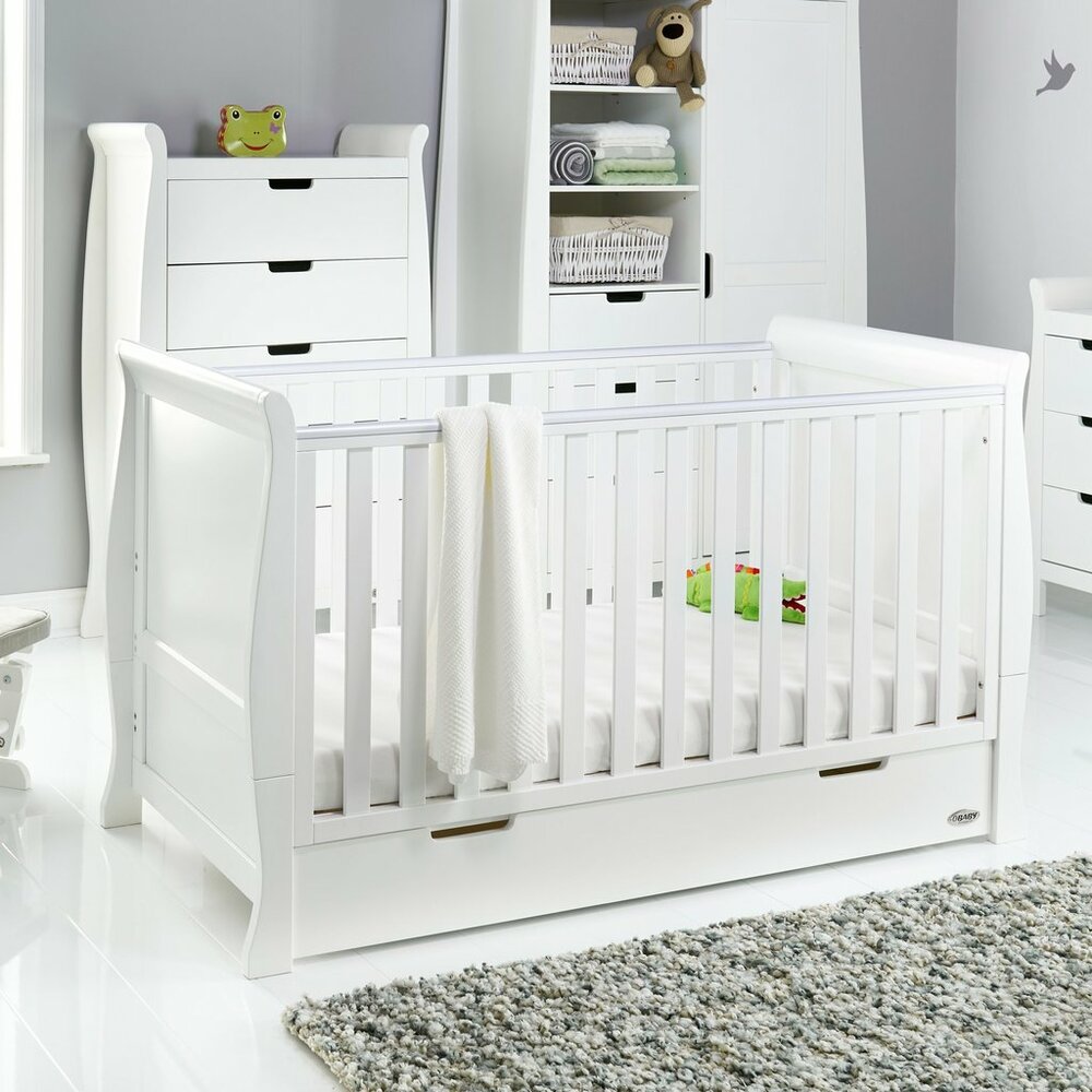 Obaby Stamford Classic 3 Piece Room Set with Cot Bed, Dresser Changer and Wardrobe