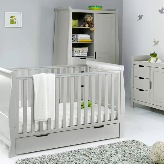 Obaby Stamford Classic 3 Piece Cot Bed with Dresser Changer and Wardrobe